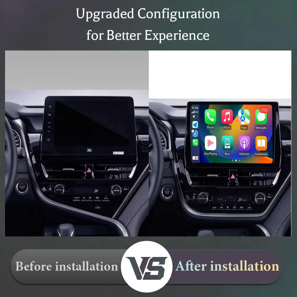 10 inch For Toyota Camry VIII 8 XV70 2020-2021 GPS Navigation Android 16 (OS) Wireless CarPlay Android Auto Accessories QLED IPS