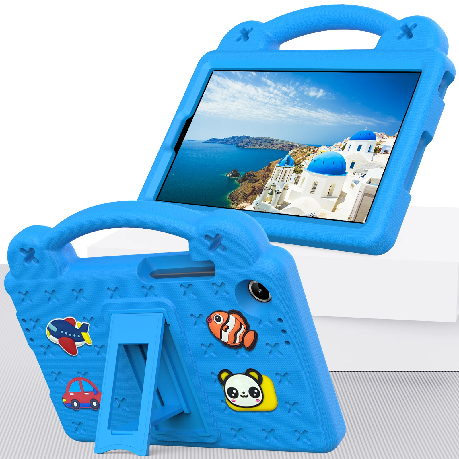 EVA Kids Cute Case For Lenovo Tab One (K9) 2025 8.7 inch TB305FU Built-in Kickstand DIY Funda Tablet Cover With Portable Handle