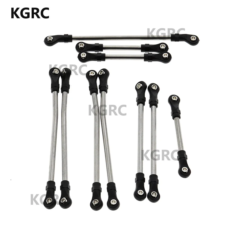 10 Pcs Metal TRX4 Links Set Suspension Steering Linkage Panhard Bar for 1/10 Scale RC Crawler 324mm Wheelbase TRX-4 Defender