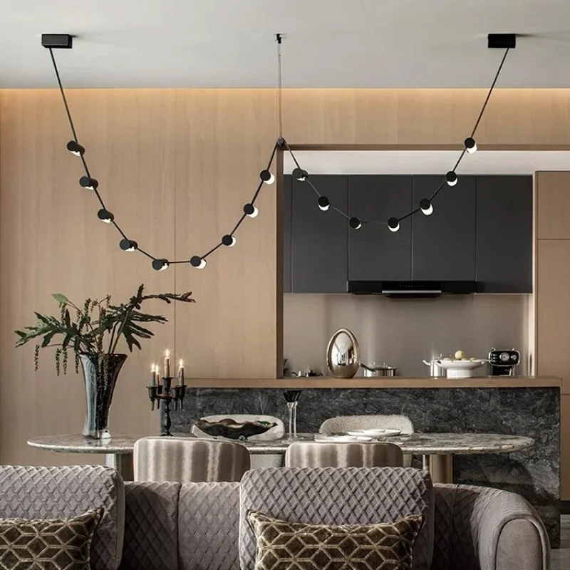 SANDYHA Nordic Design Belts Chandelier Home Decor Led Hanging Lamp Living Room Dining Bedroom Hotel Lustre Salon Pendant Lights image 2