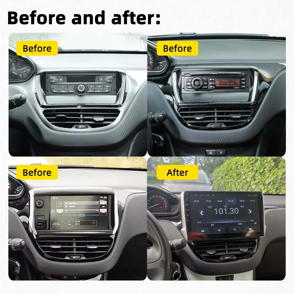 2 Din Android Stereo Per Peugeot 2008 208 2012-2018 Autoradio 10.1 \