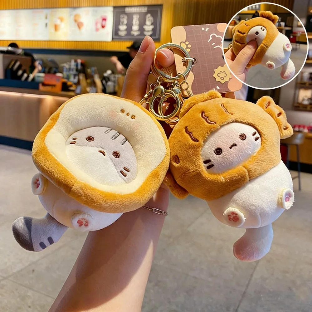 Chaveiro de Pelúcia de Gatinho Fofo, Boneca Criativa e Moderna, Pingente Decorativo para Mochila e Chave de Carro, Presente