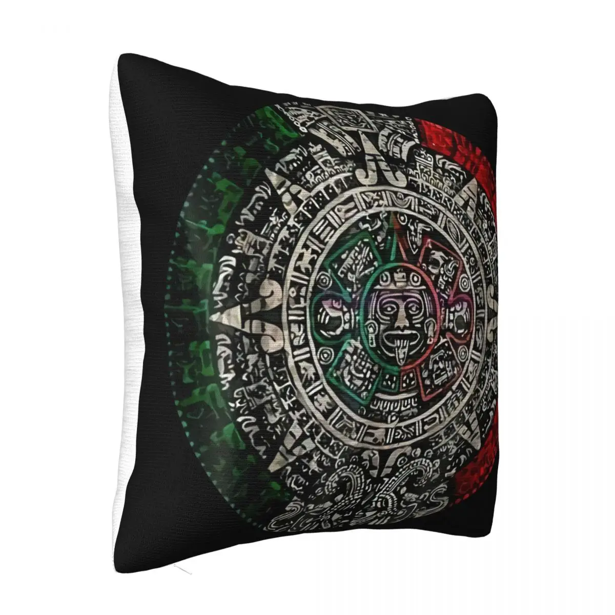 Aztec Calendar Sun Stone Mexican Art Carving Maya Mayans Black Cotton Personalized Harajuku Cartoon Pillow Case