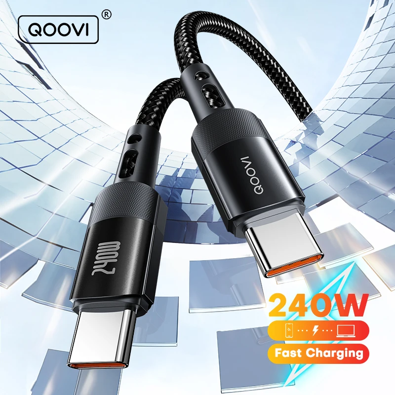 

QOOVI PD240W Ultra Fast Charging USB Type C Cable PD3.1 Quick Charge Data Cord for iPhone 17 Samsung Xiaomi 17 MacBook Laptop