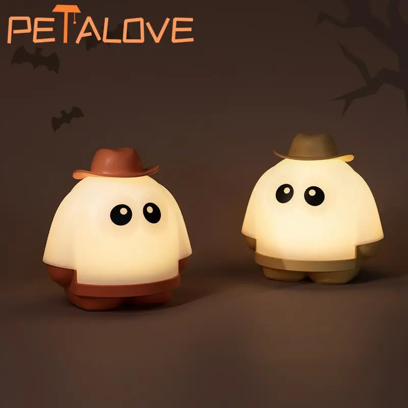 Ghost Night Light USB Charging Timer Automatic Light Off Room Decoration Interesting Doll Toy Study Read Playmate Kids