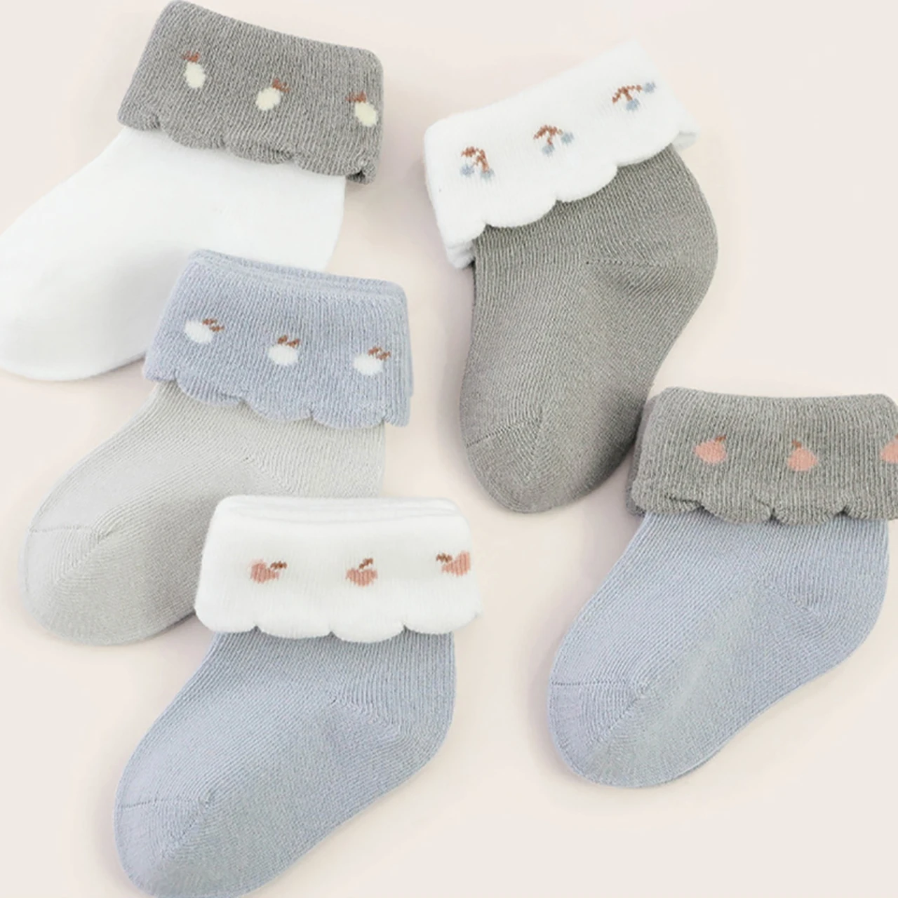 

Весенне-осенние детские носки с резинкой, для новорожденных, средней длины, с милым рюшем, хлопковые, для мальчиков и девочек 0-3 лет, детская обувь