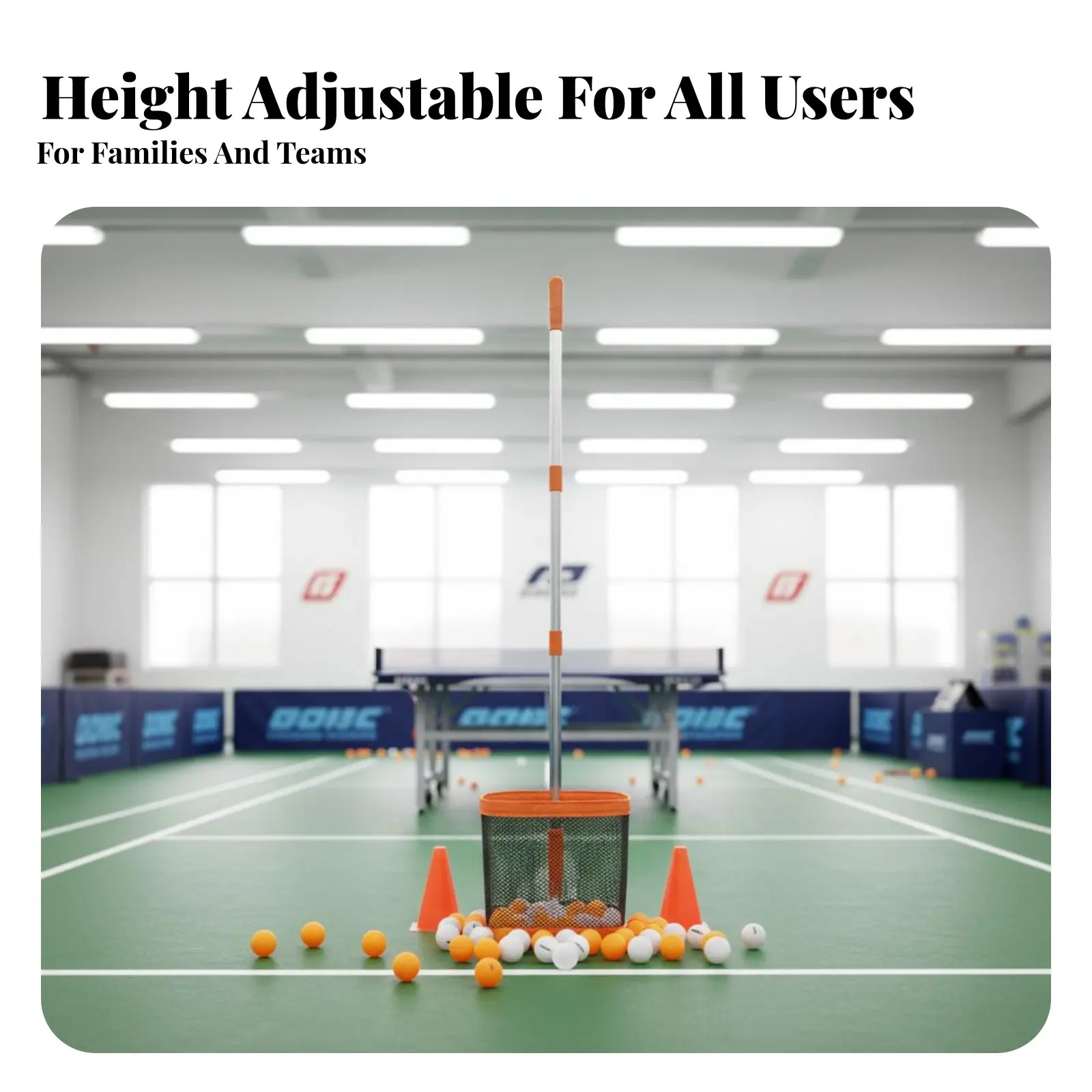 

Настольный сборщик шариков для пинг-понга большой емкости, не требующий наклона, прочный, для спортивных тренировок