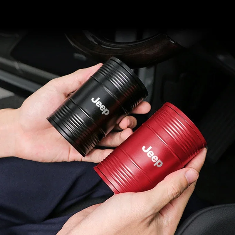 Cenicero Metálico Premium Antiarañazos para Auto, Compatible con Jeep Renegade, Wrangler JK, JL, Grand Cherokee, Todos los Modelos, Accesorios Interiores para Auto