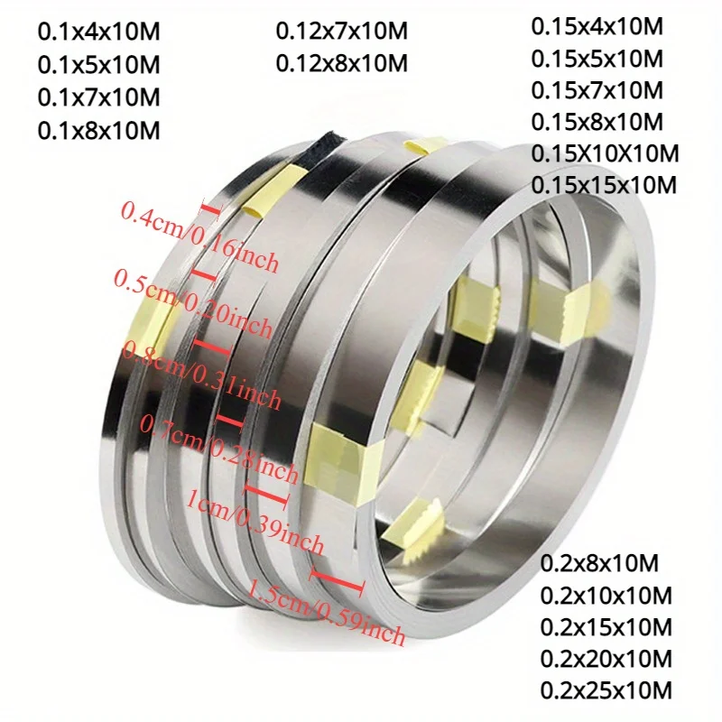 1 لفة 10 متر 18650 بطارية ليثيوم أيون النيكل ورقة لوحة النيكل مطلي حزام ناقل من الفولاذ موصل الشريط ماكينة لحام نقطي لحام البطارية #2