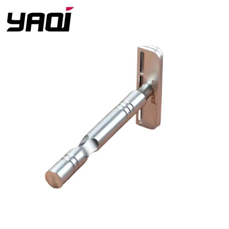 

2026 YAQI Beard Shaver Matte Chrome Color AC Blade Excalibur Single-edged Mens Shaving Safety Razor