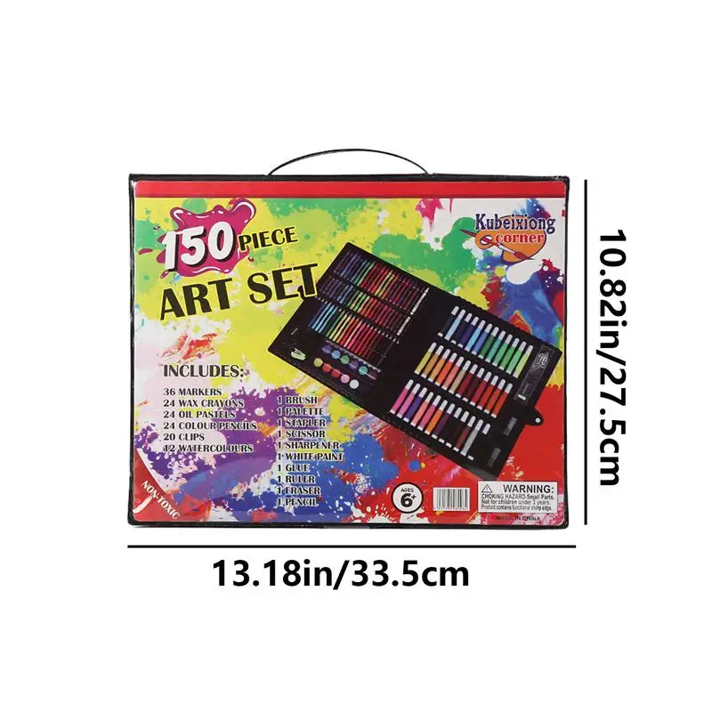 Penna da colorare per bambini 150 pezzi Matite per schizzi Set da colorare Kit artistico Forniture da disegno Penne da colorare per bambini Set di pennarelli Regali di Natale