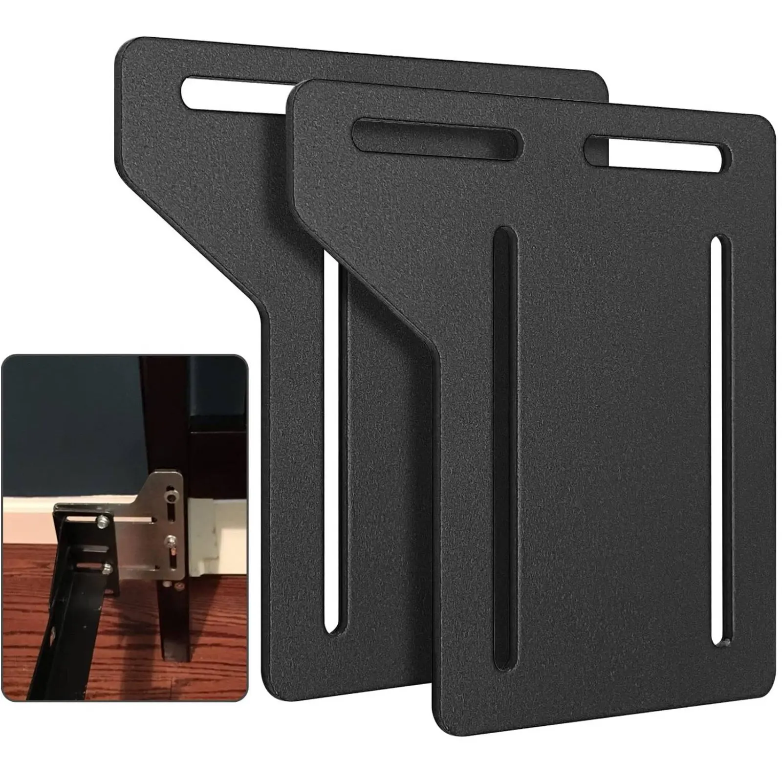 2 Pieces Bed Frame Adapter Bracket Steel Headboard Adapter Bracket Adjustable Headboard Brackets Heavy Duty Furniture Hardware