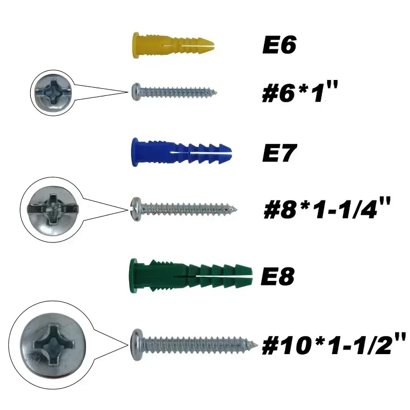 66PCS Expansion Plug Self-Tapping Screws Drilling Drywall Ribbed Anchors Screws Phillips Pan Head Nail Screw Assortment Kits