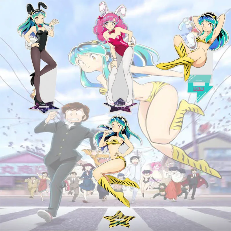 Urusei Yatsura 15CM Classic Anime Scene Acrylic Stand Figure Tabletop Display Ornament Collection Merchandise Keychain