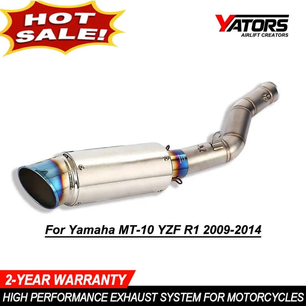 Exhaust Pipes For Yamaha MT-10 YZF R1 2009-2014 Slip on Muffler Exhaust Tips Link Pipe System Exhaust Systems Exhausts Pipes