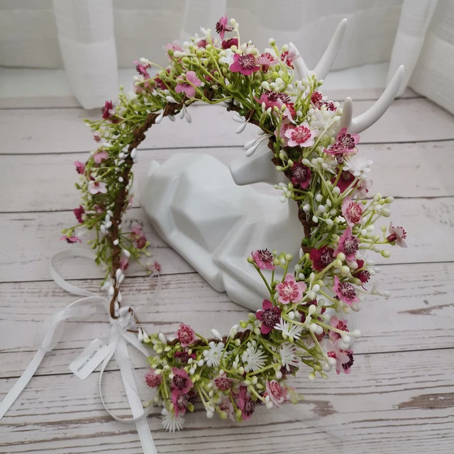 Gypsophila Flowers Crown Headbands Women Hair Accessories Wedding Headwear Crown Headband Hat Decoration Girls Floral Garlands