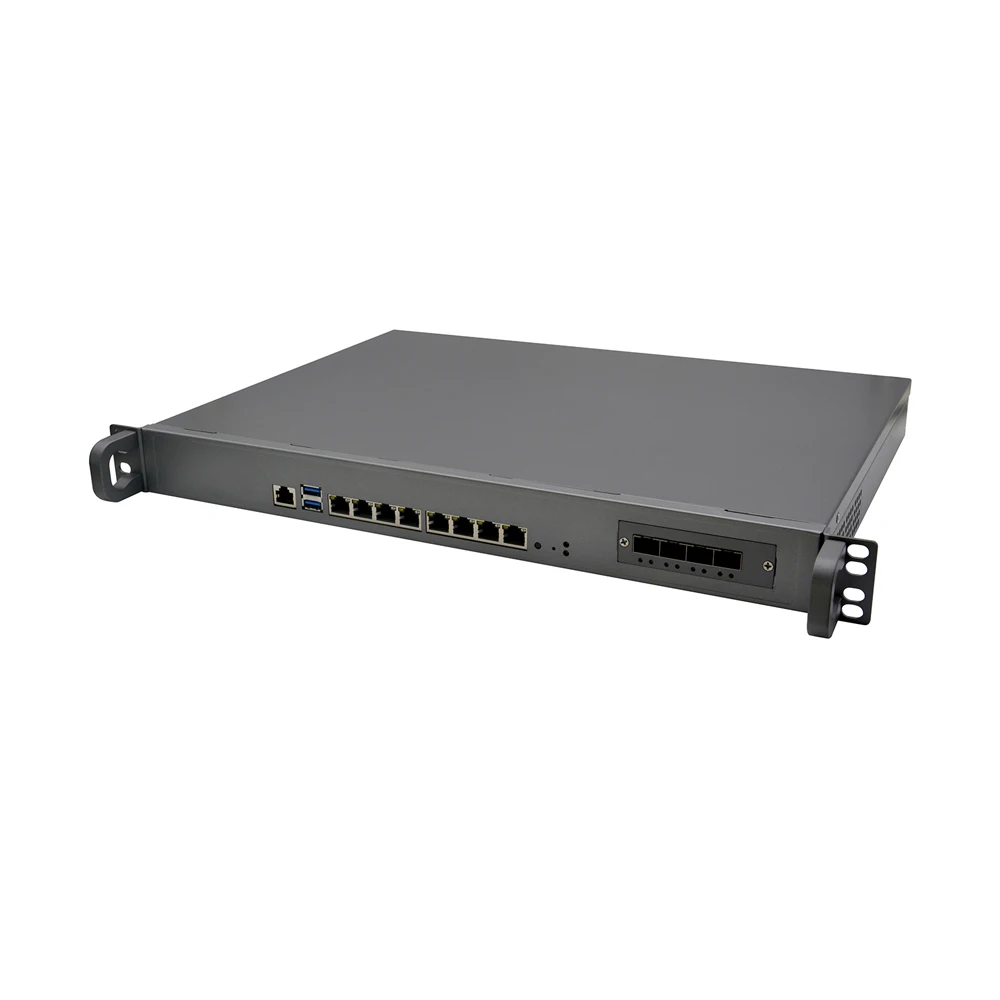 1U Firewall Appliance 10gbe, HUNSN RZ06k,Pfsense,Mikrotik,VPN,Network Rackmount,8Intel I210 Gigabit, 4 x SFP + XL710 BM1 10000Mbps