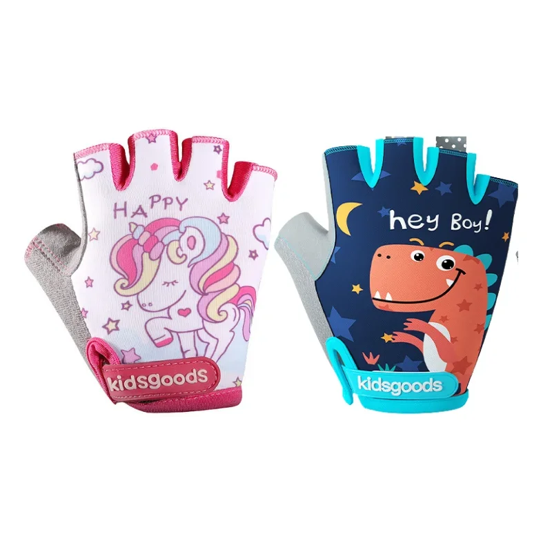 Guanti da ciclismo per bambini mezze dita Skate guanti da bicicletta per Mountain Bike per bambini guanti sportivi per accessori per biciclette per