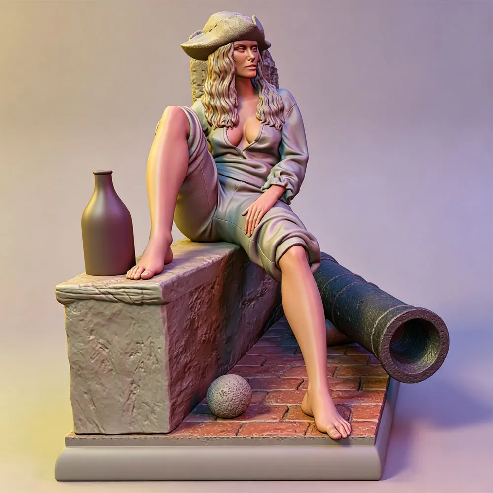 

1/24/6 High-quality resin model kit, pirate crew female sailor, GK mini 3D printed gray model doll, DIY doll model, not colored