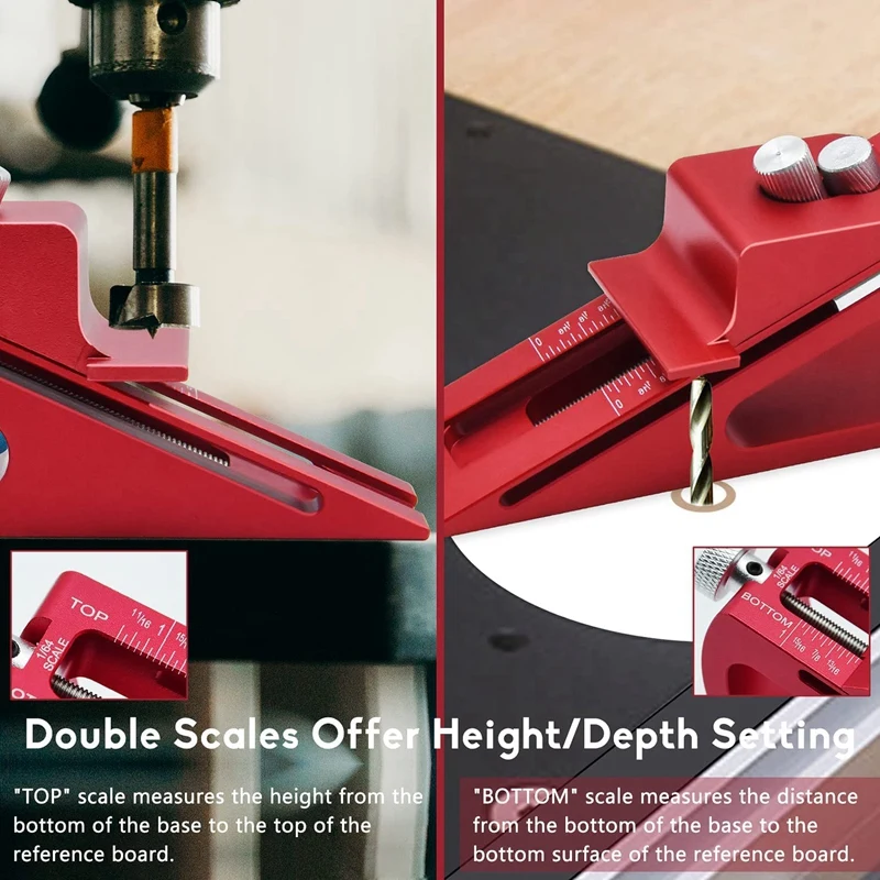 Ajustável Setup Block Altura Gauge, Alumínio Precision Carpintaria Ferramentas, Router e Table Saw Acessórios