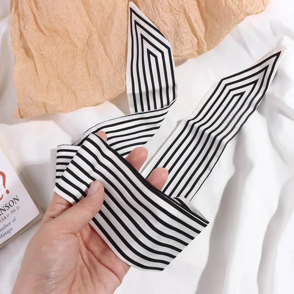 All-match Wraps Stampa Fazzoletto da collo francese Cravatta Nastro Fascia Sciarpa di seta Sciarpa stampata Piccola sciarpa lunga Sciarpe stile coreano