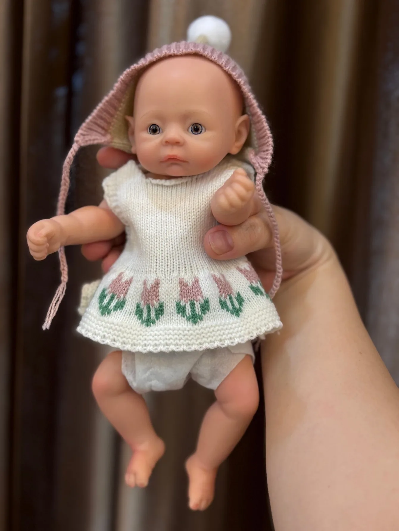 New 10 Inch Realistic Silicone Sled Reborn Baby Girl Doll Open Eyes Handmade Soft Touch Newborn