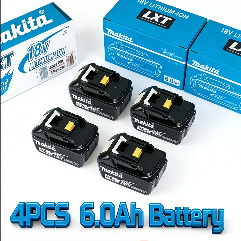 

6.0Ah Genuine makita BL1860 6ah Battery Power Tools Li-ion Replacement LXT BL1850 BL1840 for 18V Screwdriver with BMS 18v batte