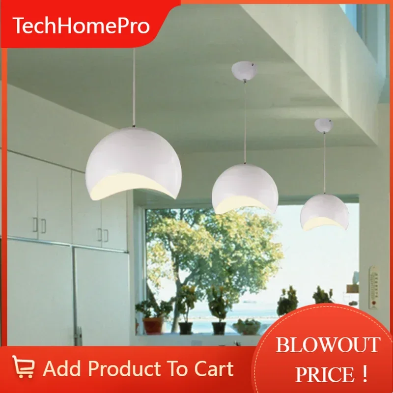 TechHPLed Moon Pendant Light Pendant Lamp Modern Brief Iron Personalized American