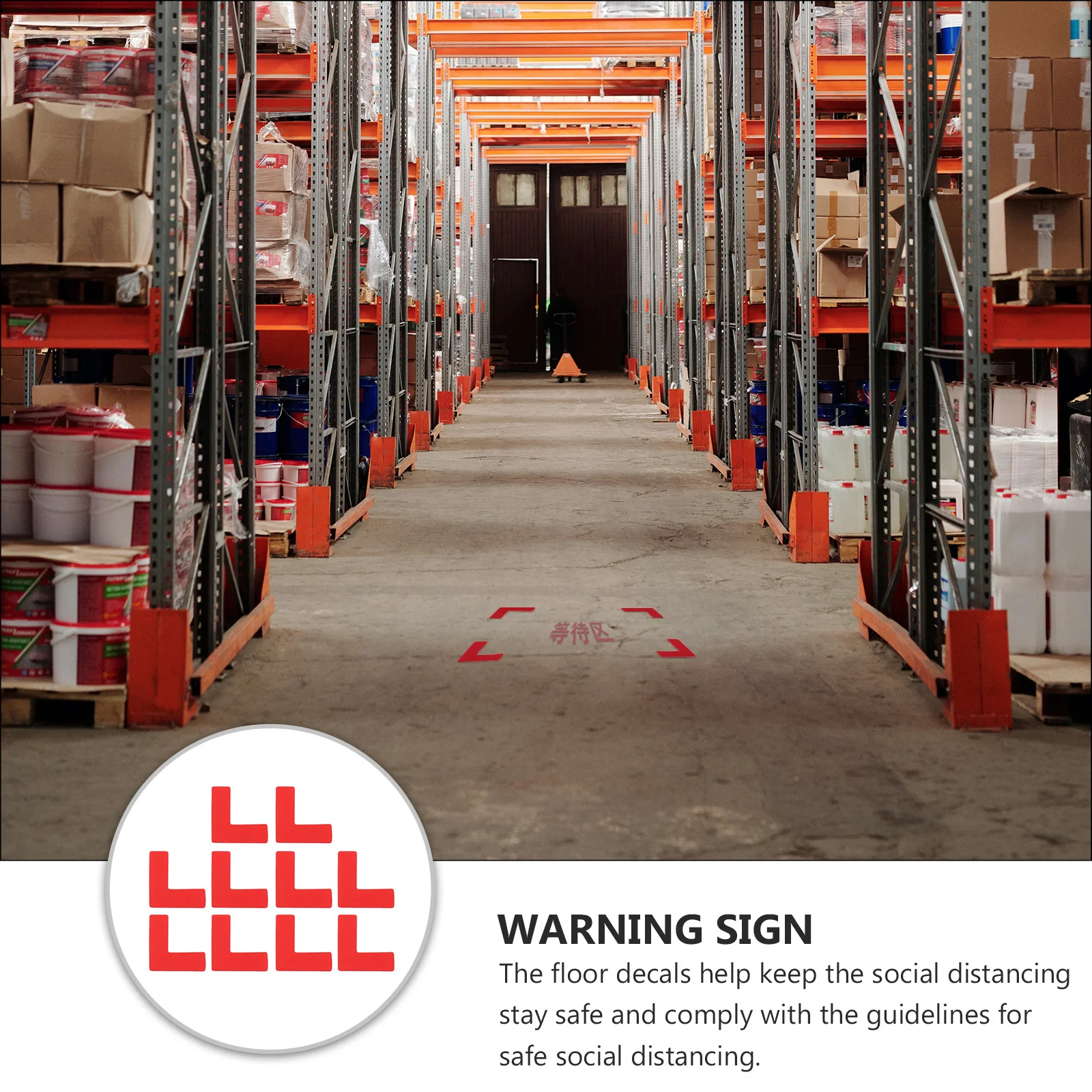 

100 Pcs Warning Line Identification Positioning Stickers Floor Decals Marking Pvc Office