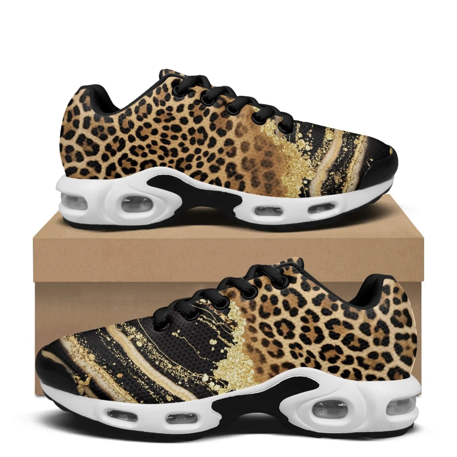 Air Cushion Jogger Shoes Men - PENSTROLL レオパード柄 ワークアウト カジュアル スポーツシューズ メンズ