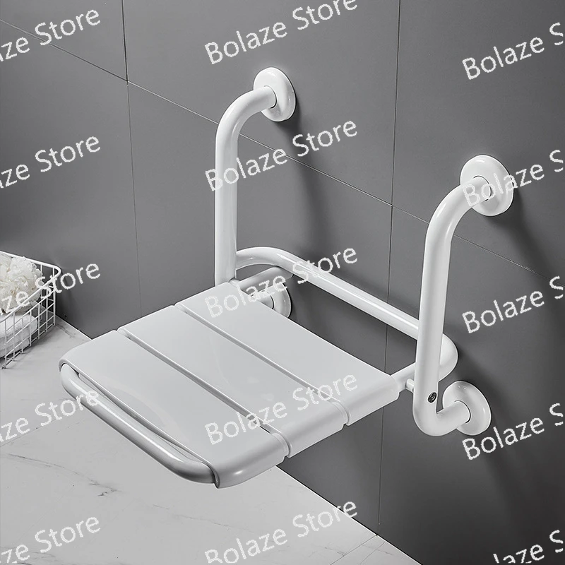 Bathroom Folding Seat with Armrest, Safety Non-slip for Elderly Stool Disabled Barrier-free Armrest ,Bath Stool for Bathroom