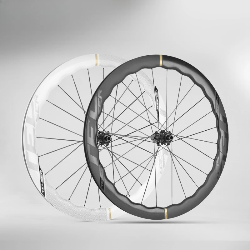 

700c Carbon Fiber Wheel Set Disc Brake Wave Rim For Road Bike Carbon Spoke Clincher Tubeless Ready Bicycle Wheel Cycling Parts
