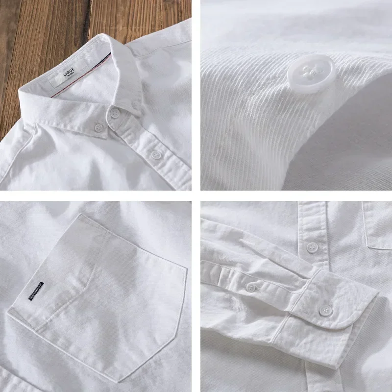 

Японские мужские рубашки с длинным рукавом, весна-лето, повседневные повседневные мужские рубашки с карманами, тонкая рубашка из чистого хлопка, мужская удобная простая одежда