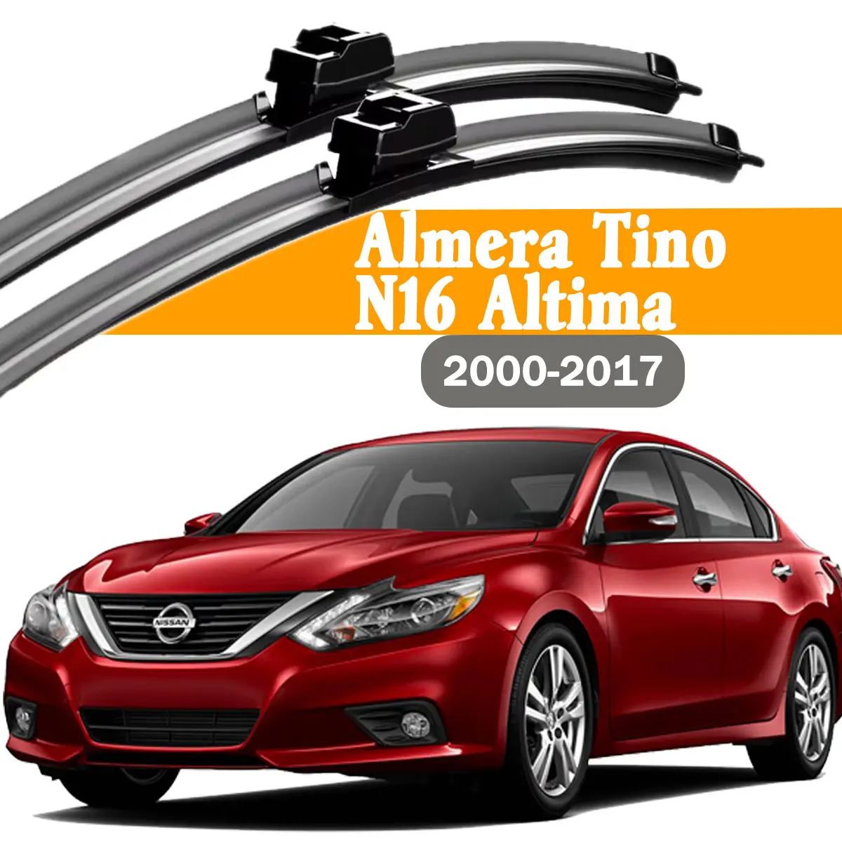 

2 шт. щетки стеклоочистителя для Nissan Almera Tino N16 Altima 2000-2017, аксессуары для лобового стекла
