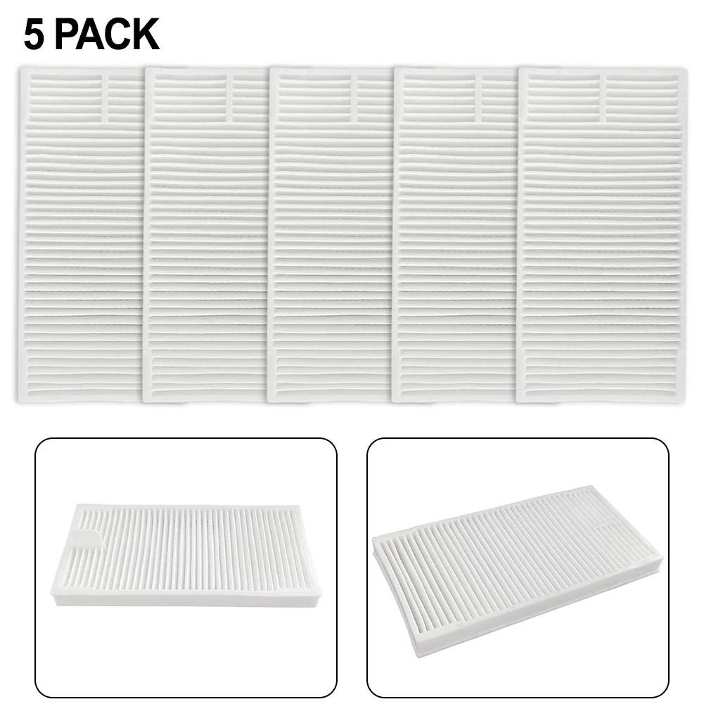 5pcs White Filter Kit For Eureka E20 Plus Robot Vacuum Cleaner Filter Replacement  Home Appliance Accessories