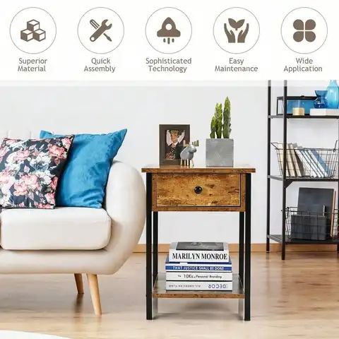 10 best sales बेडरूम के लिए साइड टेबल - №3