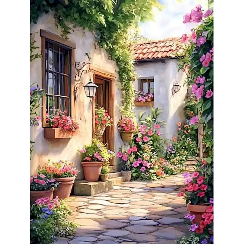 

GATYZTORY Town Paint By Numbers For Adults Pictures By Numbers Landscape Paint for Painting Home Decoration Diy Idea
