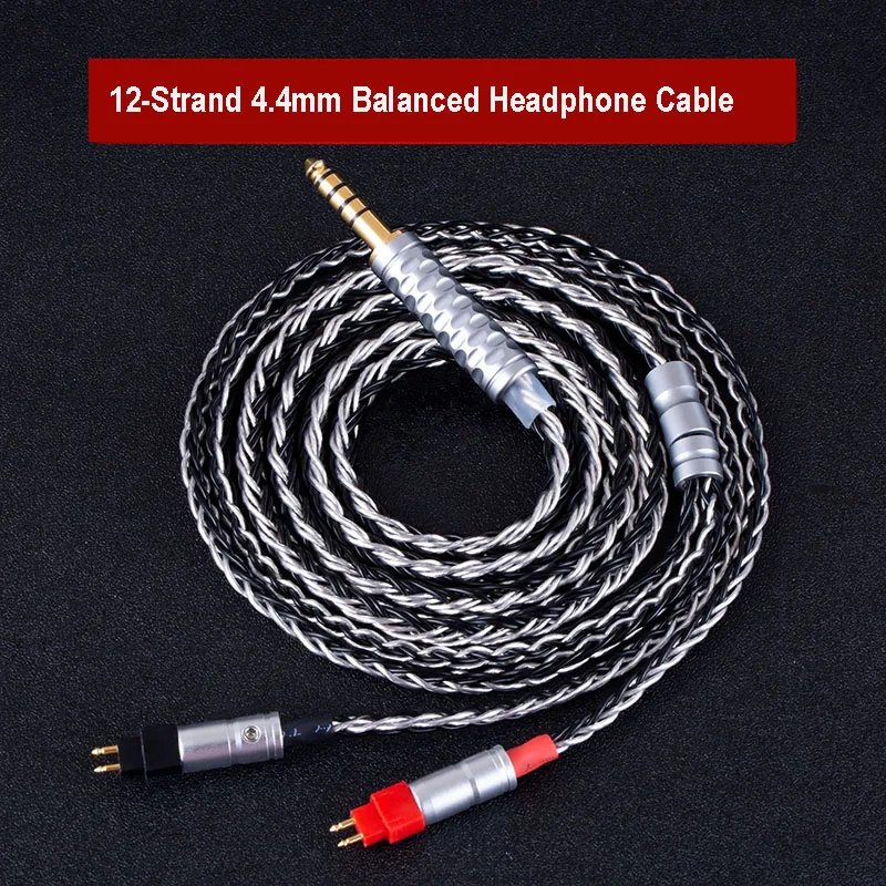 12Strand Single Crystal Copper 4.4mm Balanced Headphone Cable OCC Silver Plated Upgrade Cord for HD600 HD650 HD660S HD580