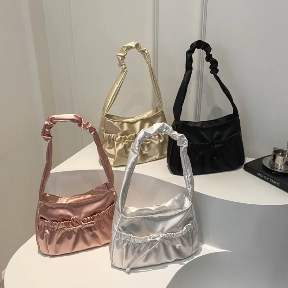 Borsa a tracolla con fiocco alla moda borsa da pendolarismo quotidiana borsa ascellare borsa a tracolla Casual borsa da festa in pelle PU retrò