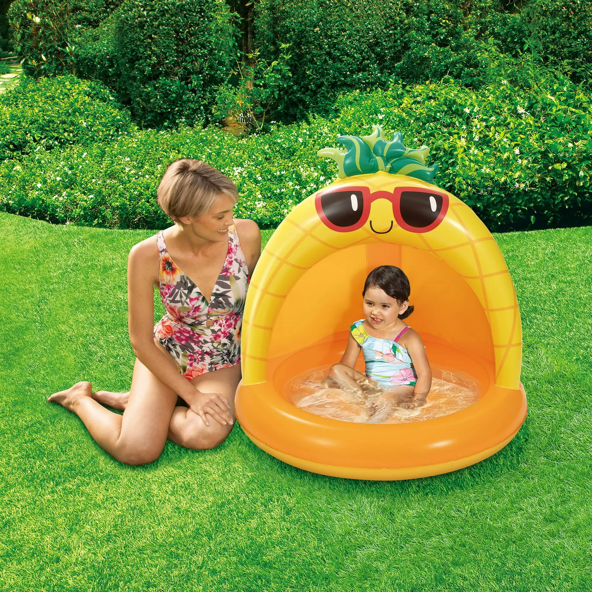 

Piscina Inflatable con Sombra de Piña Color Naranja, de1 a 3 Años, унисекс