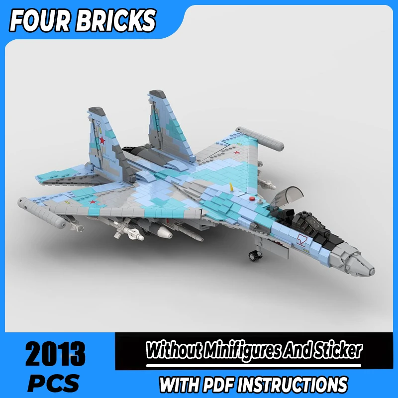 

Moc Building Blocks Su-35 fighter plane Technology Modular Bricks Model Gifts Christmas Toys DIY Sets Assembly