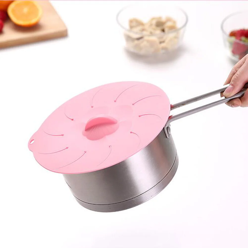 

4pcs Pink Food Storage Lid High Quality Silicone Airtight Leak Proof Sealed Lids Cups Bowls Plates Pots Keep Warm Hygiene Dust