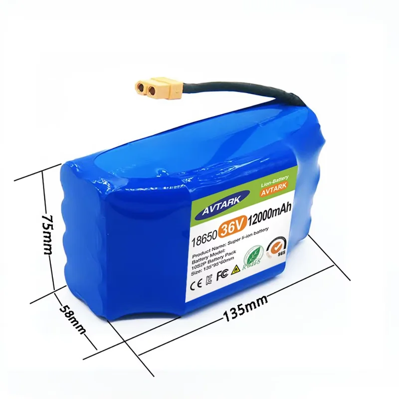 

Original 36v 12.0Ah Lithium Battery 10s2p 36v Battery 1200mAh Lithium Ion Pack 12000mAh Scooter Twist Car Battery