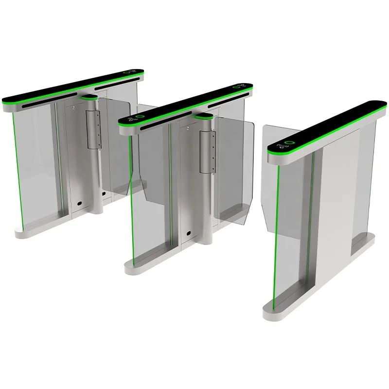 Mobile APP Controlled Swing Barrier for Smart Buildings Multi-biometric Swing Turnstile (face+fingerprint+IC Card)