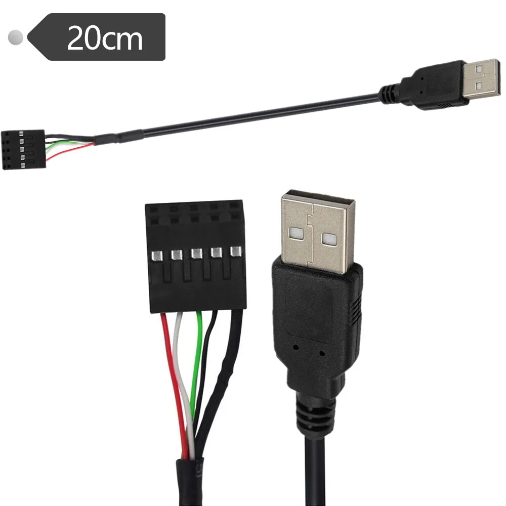 

1pc USB 2.0 Type A Male to Dupont 9 Pin Female Header Motherboard Adapter Connector Cable Cord 20cm