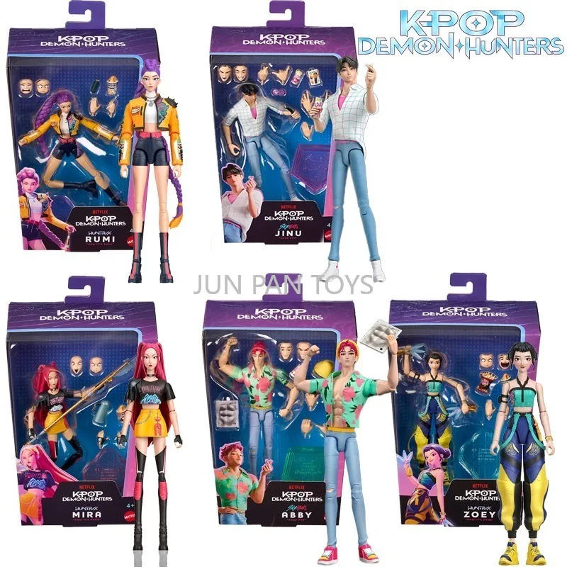 Original KPOP Demon Hunters 6 Inch Action Figure Interchangeable Faces Hands 1/12 Moveable Rumi Mira Zoey Boy Jinu Abby Gift Toy
