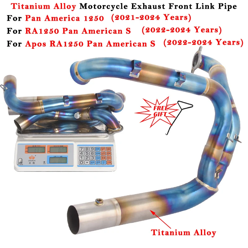 

Motorcycle Exhaust Escape Modified Titanium Alloy Front Link Pipe For Pan America 1250 Apos RA1250 Pan American S 2021 - 2024