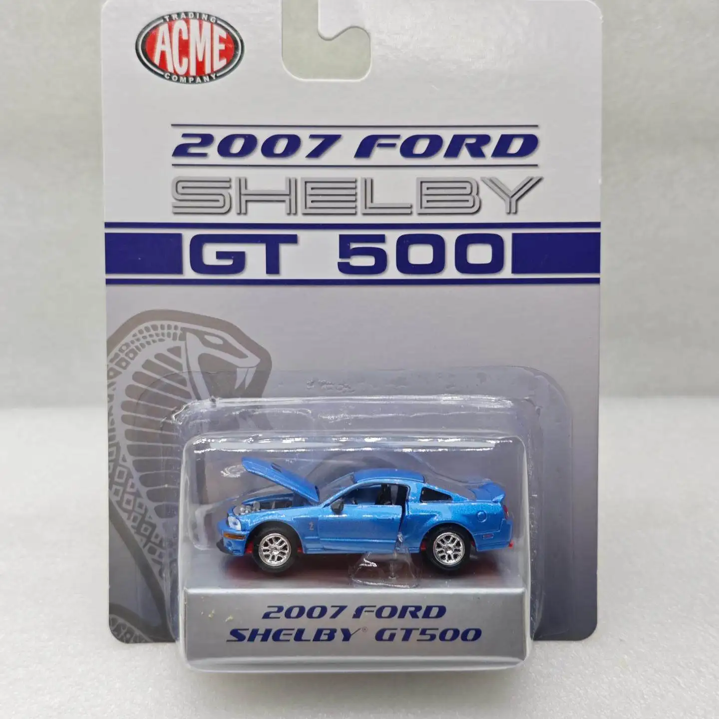

ACME 1:64 2007 Ford Shelby GT500 Blue 64001 Hidden Edition Red Chassis Diecast Alloy Car Model Collectible