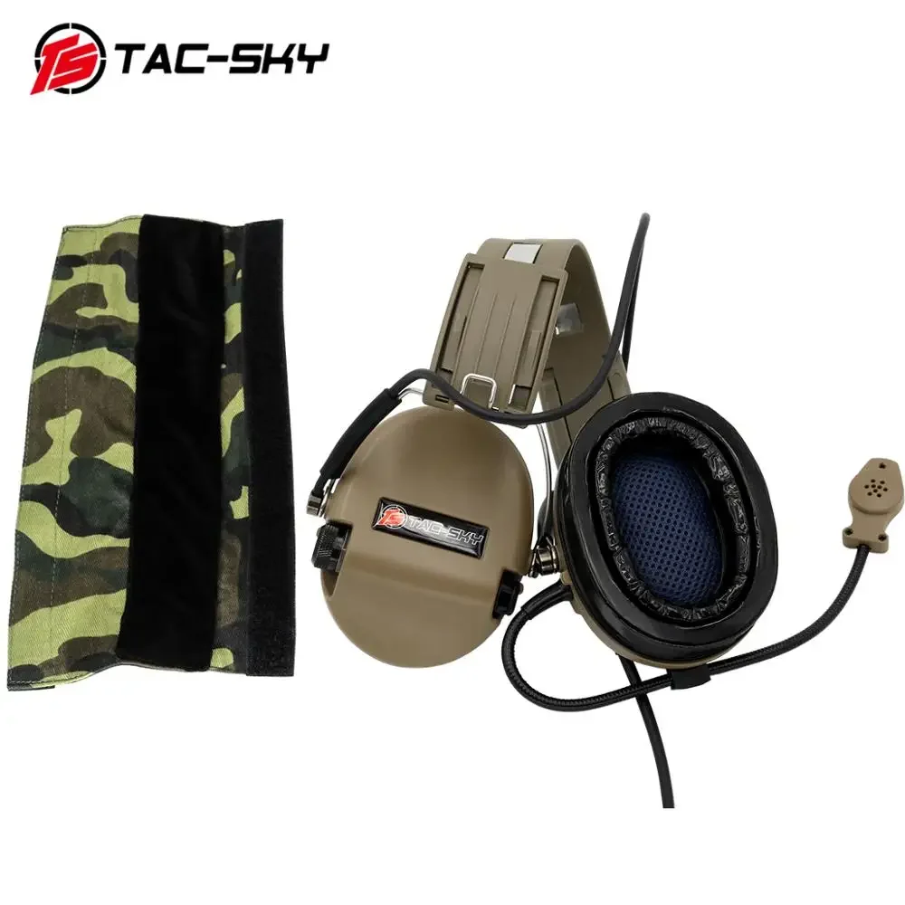 

TAC-SKY Tactical Airsofte SORDIN Silicone Headphones Hunting Noise Reduction Shooting Headphones and Tactical Adapter U94PTT DE