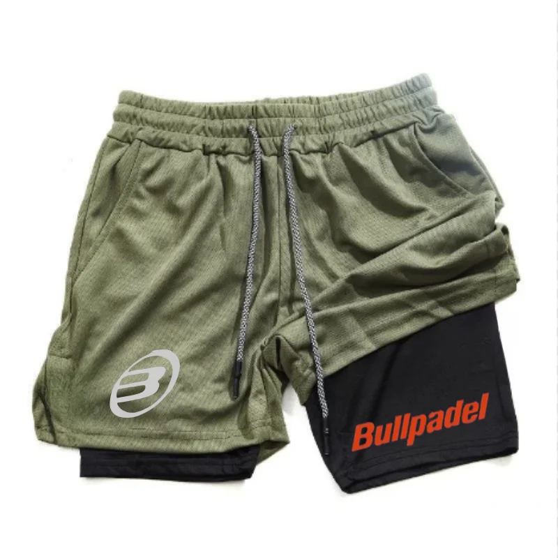 2024Berserk-Men's two-in-one logo sports shorts running quick-drying shorts fitness training double layer